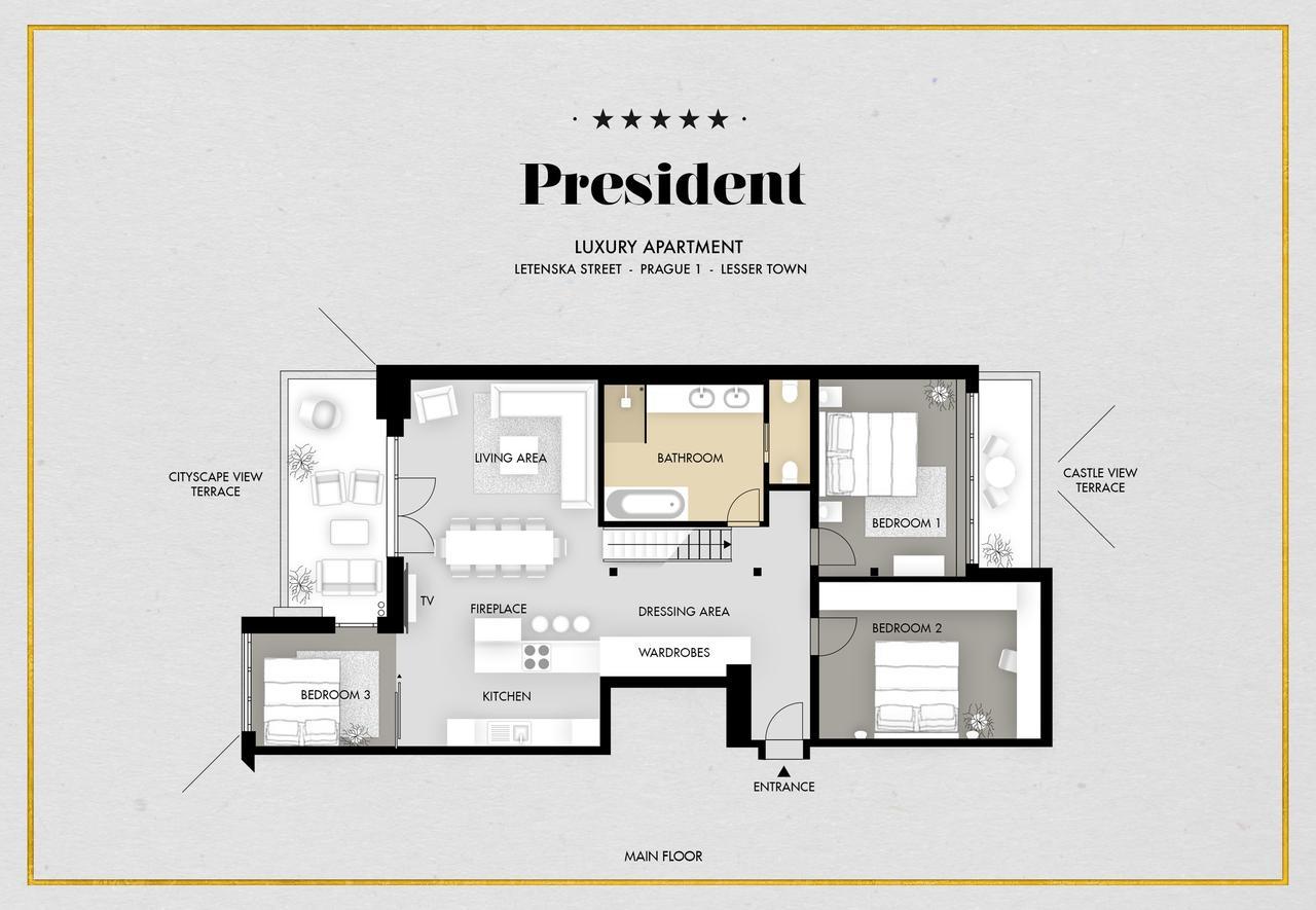 President Apt By Prague Castle, Views エクステリア 写真